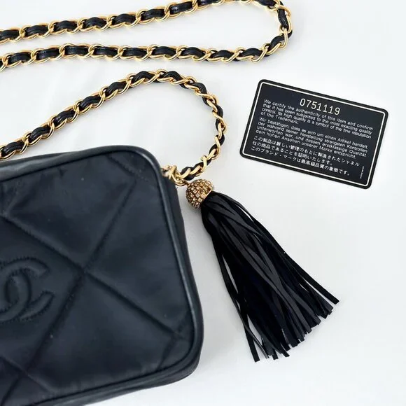 Chanel Black Satin Tassel Bag - Picture 13 of 14